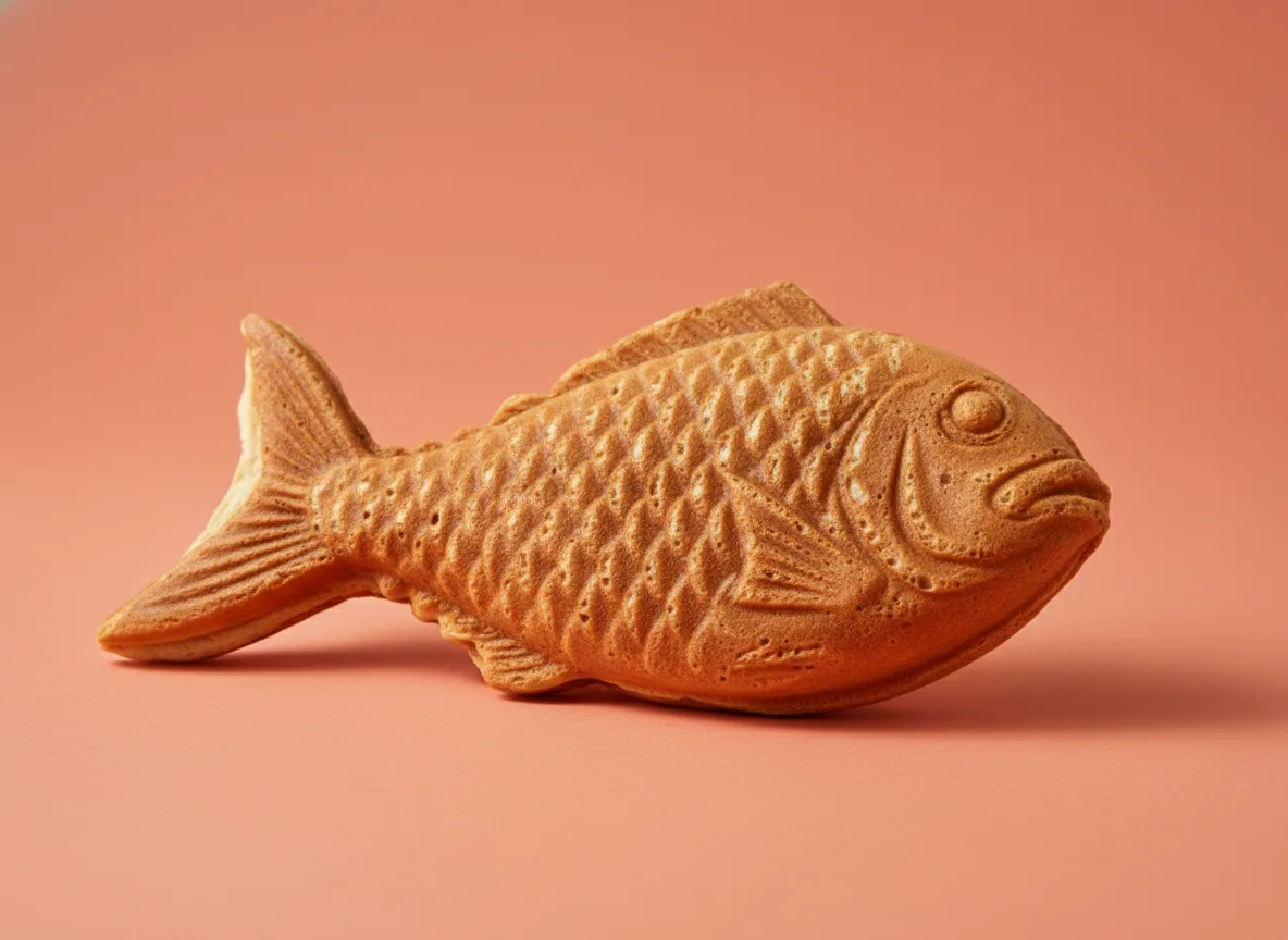 マグロの形の手焼き菓子